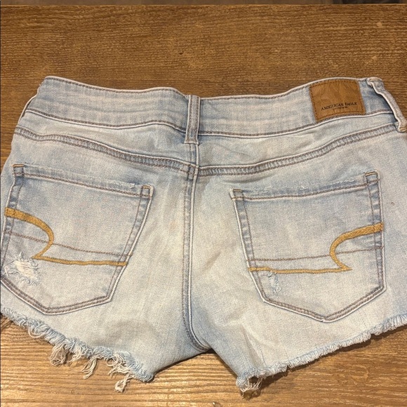 American Eagle Outfitters Light Blue Ripped Jean Shorts - Picture 2 of 5